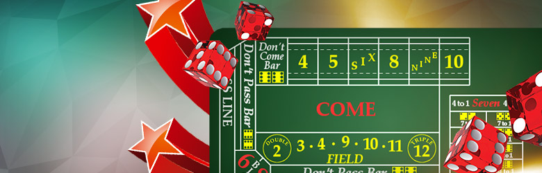 online craps table and dice